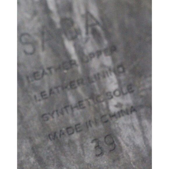 SABA BLACK GENUINE LEATHER CROCO PRINT LACE LOW HEEL POINTED TOE OXFORD SHOES 39 - Picture 11 of 11